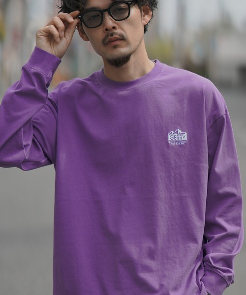 GERRY（ジェリー）の「【GERRY】別注 プリント/ワンポイント 刺しゅう 長袖Tシャツ（Tシャツ/カットソー・メンズ・ホワイト/ブラック/パープル系/パープル系1/ブルー系1/カーキ系1/ブルー系/カーキ系/グレー系/グレー系1/ブラック系1/ホワイト系1/ブラック系/ホワイト系/カーキ/ブルー/グレー/パープル/ブルー系2/グレー系2/カーキ系2/ホワイト系2/ブラック系2・LARGE/X-LARGE/SMALL/MEDIUM）」の22枚目の写真