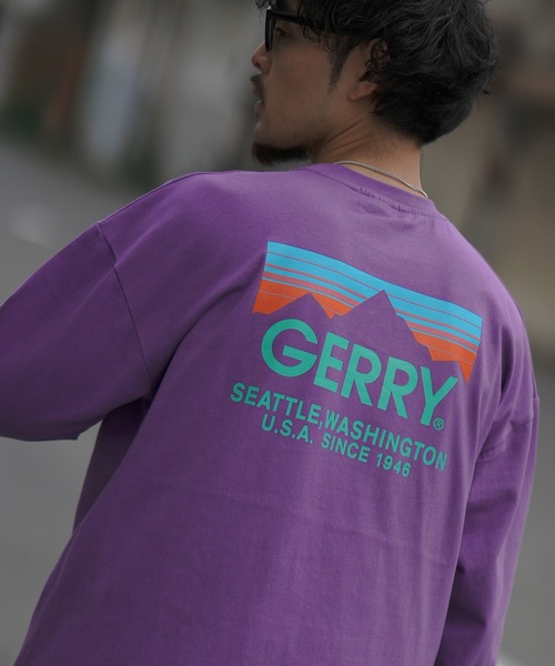 GERRY（ジェリー）の「【GERRY】別注 プリント/ワンポイント 刺しゅう 長袖Tシャツ（Tシャツ/カットソー・メンズ・ホワイト/ブラック/パープル系/パープル系1/ブルー系1/カーキ系1/ブルー系/カーキ系/グレー系/グレー系1/ブラック系1/ホワイト系1/ブラック系/ホワイト系/カーキ/ブルー/グレー/パープル/ブルー系2/グレー系2/カーキ系2/ホワイト系2/ブラック系2・LARGE/X-LARGE/SMALL/MEDIUM）」の21枚目の写真