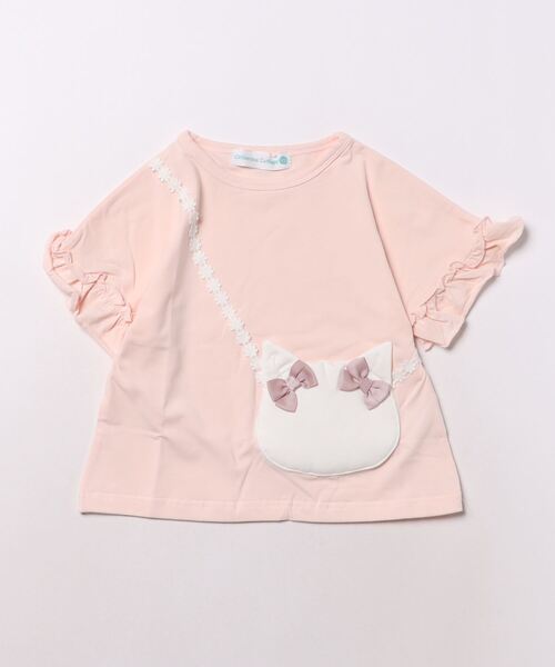 Catherine Cottage（キャサリンコテージ）の「【ZOZO限定】半袖ネコポシェットTシャツ（Tシャツ/カットソー・キッズ・ピンク/ライラック/ブルー/グレー/ペールイエロー・100/130/120/110/150/140）」の5枚目の写真
