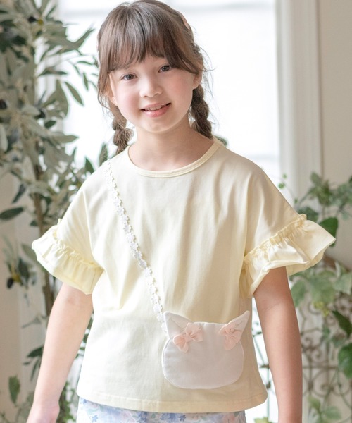 Catherine Cottage（キャサリンコテージ）の「【ZOZO限定】半袖ネコポシェットTシャツ（Tシャツ/カットソー・キッズ・ピンク/ライラック/ブルー/グレー/ペールイエロー・100/130/120/110/150/140）」の13枚目の写真