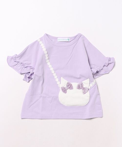 Catherine Cottage（キャサリンコテージ）の「【ZOZO限定】半袖ネコポシェットTシャツ（Tシャツ/カットソー・キッズ・ピンク/ライラック/ブルー/グレー/ペールイエロー・100/130/120/110/150/140）」の7枚目の写真