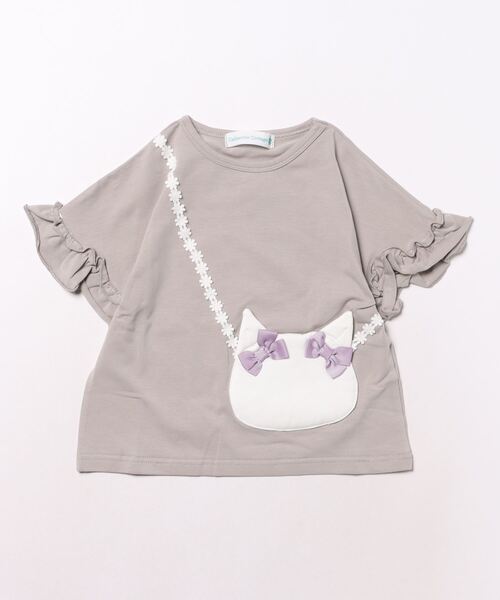 Catherine Cottage（キャサリンコテージ）の「【ZOZO限定】半袖ネコポシェットTシャツ（Tシャツ/カットソー・キッズ・ピンク/ライラック/ブルー/グレー/ペールイエロー・100/130/120/110/150/140）」の9枚目の写真