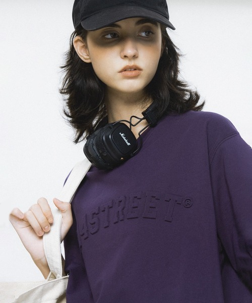 WESTBOY(ウエストボーイ)の「エンボス加工ロゴTシャツ オーバーサイズ ユニセックス 7ST24S1TP03【714street】(Tシャツ/カットソー・メンズ・ブラック/グレー/ダークパープル・L/M/XL)」の3枚目の写真