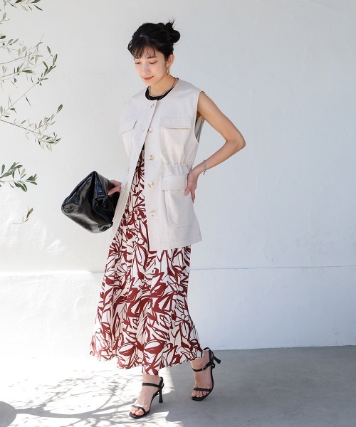 Bou Jeloud（ブージュルード）の「リネンバイオウォッシュワークベスト（ベスト・レディース・ナチュラル/ネイビー・38）」の21枚目の写真