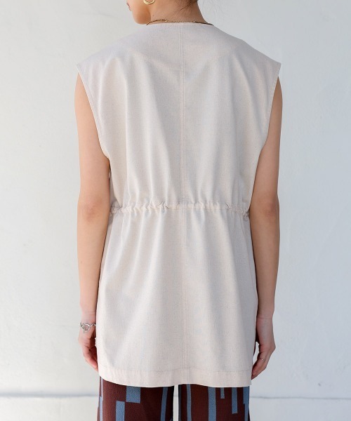 Bou Jeloud（ブージュルード）の「リネンバイオウォッシュワークベスト（ベスト・レディース・ナチュラル/ネイビー・38）」の15枚目の写真