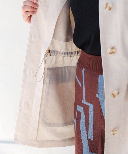 Bou Jeloud（ブージュルード）の「リネンバイオウォッシュワークベスト（ベスト・レディース・ナチュラル/ネイビー・38）」の16枚目の写真