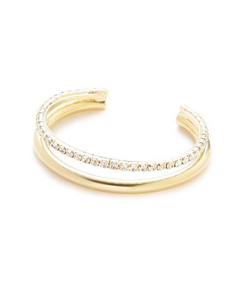 Mila Owen(ミラオーウェン)の「メタルラインストーンバングル(バングル/リストバンド・レディース・ゴールド・FREE)」の1枚目の写真