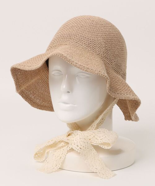 minia(ミニア)の「レースリボンチューリップハット(ハット・レディース・ブラック/ホワイト/ベージュ・FREE)」の6枚目の写真