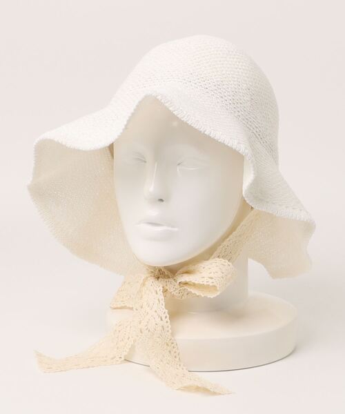 minia(ミニア)の「レースリボンチューリップハット(ハット・レディース・ブラック/ホワイト/ベージュ・FREE)」の5枚目の写真