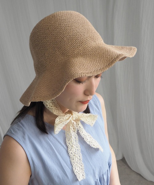 minia(ミニア)の「レースリボンチューリップハット(ハット・レディース・ブラック/ホワイト/ベージュ・FREE)」の21枚目の写真