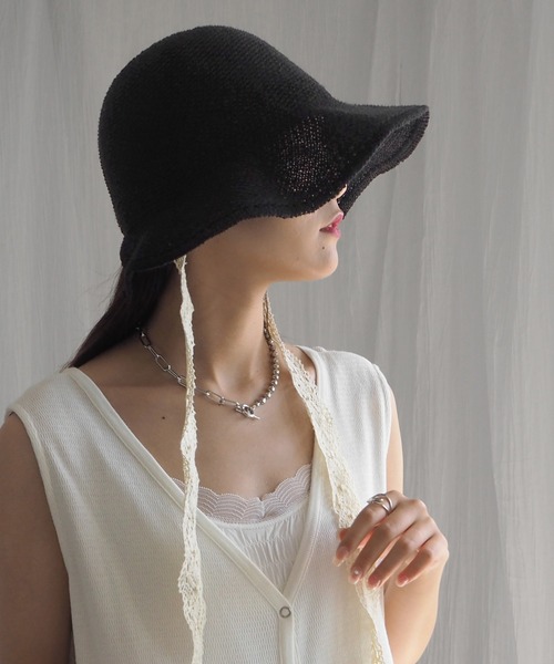 minia(ミニア)の「レースリボンチューリップハット(ハット・レディース・ブラック/ホワイト/ベージュ・FREE)」の16枚目の写真