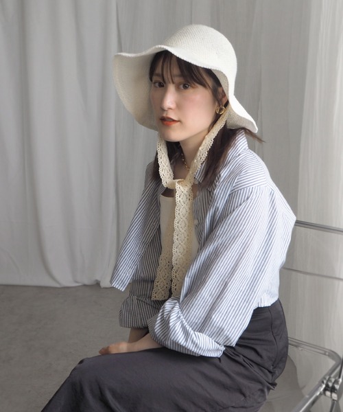 minia(ミニア)の「レースリボンチューリップハット(ハット・レディース・ブラック/ホワイト/ベージュ・FREE)」の11枚目の写真