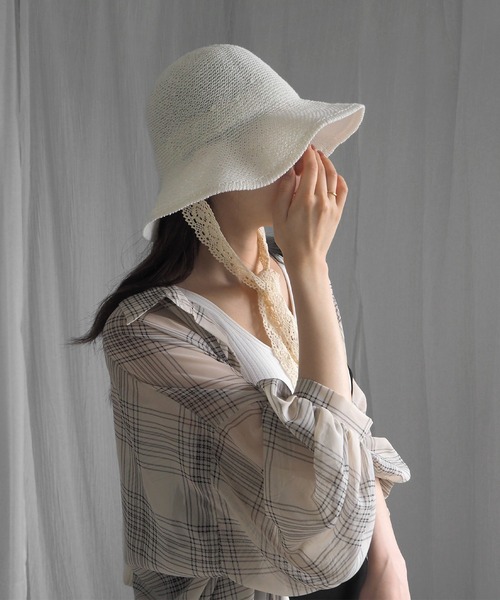 minia(ミニア)の「レースリボンチューリップハット(ハット・レディース・ブラック/ホワイト/ベージュ・FREE)」の9枚目の写真