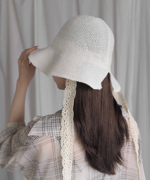 minia(ミニア)の「レースリボンチューリップハット(ハット・レディース・ブラック/ホワイト/ベージュ・FREE)」の8枚目の写真