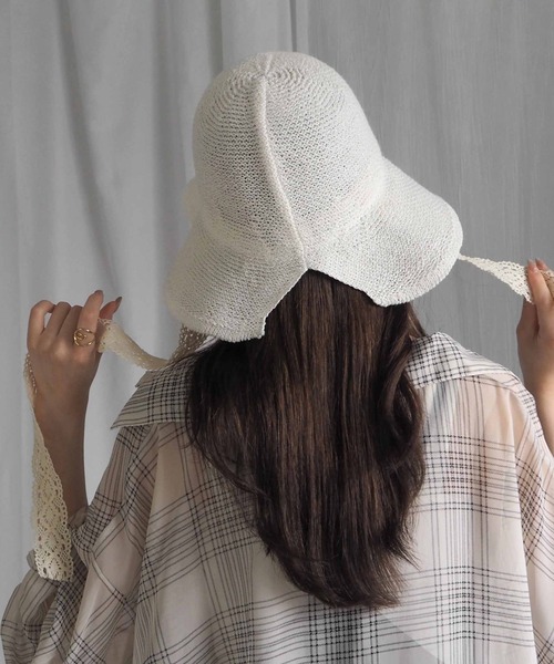 minia(ミニア)の「レースリボンチューリップハット(ハット・レディース・ブラック/ホワイト/ベージュ・FREE)」の7枚目の写真