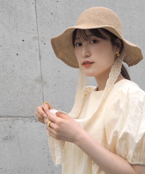 minia(ミニア)の「レースリボンチューリップハット(ハット・レディース・ブラック/ホワイト/ベージュ・FREE)」の22枚目の写真