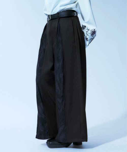 Ellno Loset(エルノロゼット)の「センター柄ワイドパンツ(その他パンツ・メンズ・アイボリー/ブラック/ブルー系その他/ブラック系その他/グリーン・X-SMALL/MEDIUM/SMALL/LARGE)」の14枚目の写真