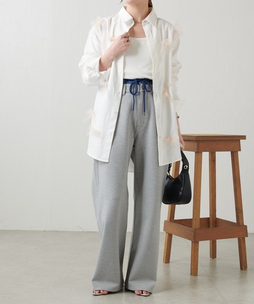 【sister jane】 チュール リボン シャツ ブラウス S Sister Jane（シスタージェーン）の「sister jane/チュールリボン