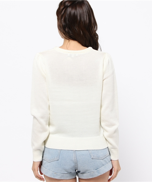 WEGO（ウィゴー）の「WEGO/ フリンジニット（ニット/セーター・レディース・キャメル/アイボリー・FREE）」の5枚目の写真