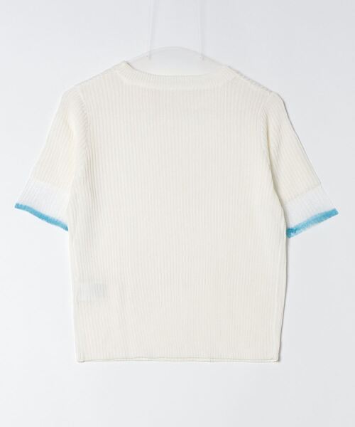 Per sist ence(パーシエンス)の「ラメシアー袖 リブニット配色プルオーバー(Tシャツ/カットソー・レディース・ブラック/オフホワイト/グレー・FREE)」の4枚目の写真