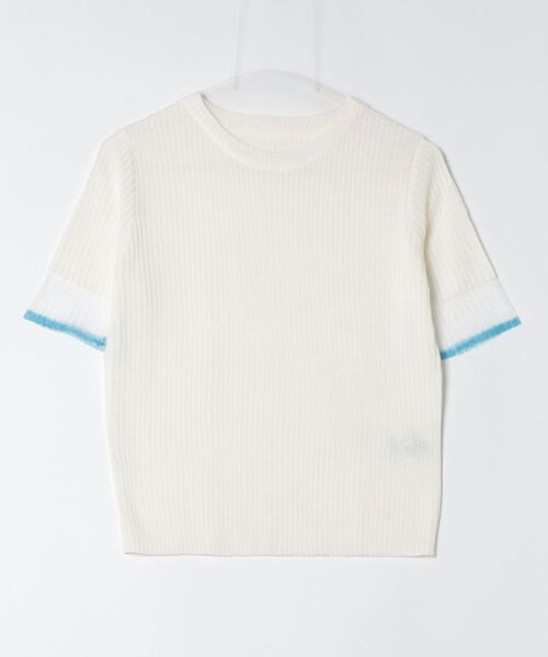 Per sist ence(パーシエンス)の「ラメシアー袖 リブニット配色プルオーバー(Tシャツ/カットソー・レディース・ブラック/オフホワイト/グレー・FREE)」の10枚目の写真