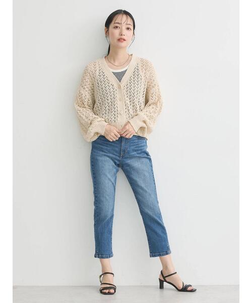 earth music&ecology(アースミュージックアンドエコロジー)の「クロップドデニムパンツ(デニムパンツ・レディース・ブルー系その他/ライトインディゴブルー・L/M/S)」の15枚目の写真