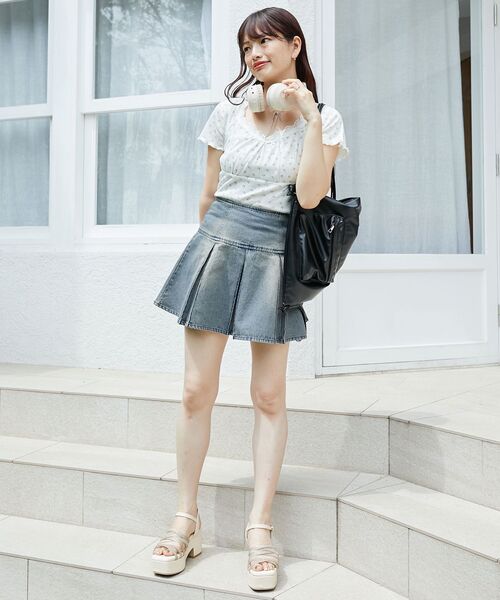 MAJESTIC LEGON（マジェスティックレゴン）の「ボックスプリーツミニスカパン（その他パンツ・レディース・ピンク/グレー/ブラック系その他/ブルー/ブルー系その他2・MEDIUM）」の11枚目の写真