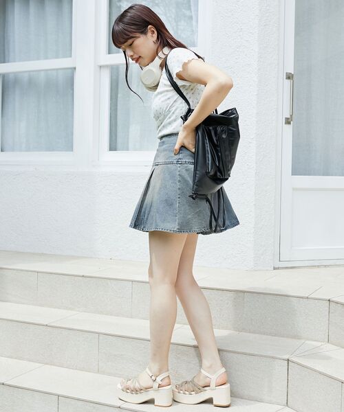 MAJESTIC LEGON（マジェスティックレゴン）の「ボックスプリーツミニスカパン（その他パンツ・レディース・ピンク/グレー/ブラック系その他/ブルー/ブルー系その他2・MEDIUM）」の12枚目の写真