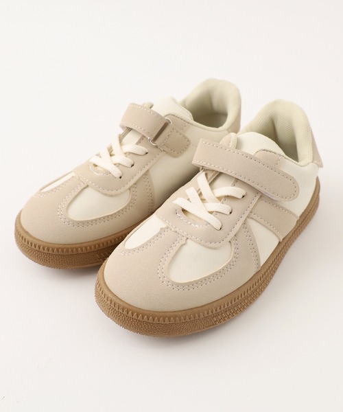 URBAN CHERRY（アーバンチェリー）の「異素材配色ベルトスニーカー（スニーカー・キッズ・ピンク/ベージュ・17.0cm/17.5cm/18.0cm/18.5cm/19.0cm/19.5cm/20.0cm/20.5cm/21.0cm）」の6枚目の写真