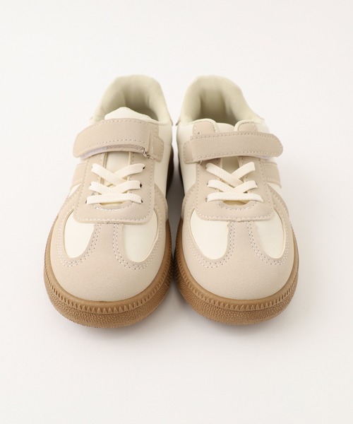 URBAN CHERRY（アーバンチェリー）の「異素材配色ベルトスニーカー（スニーカー・キッズ・ピンク/ベージュ・17.0cm/17.5cm/18.0cm/18.5cm/19.0cm/19.5cm/20.0cm/20.5cm/21.0cm）」の7枚目の写真