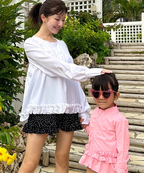 水野佐彩さんコラボ ]【キッズ】フリルラッシュガード（ラッシュガード