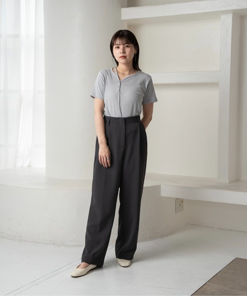 Amiur（エミレ）の「leaning neck melange tops / リーニング