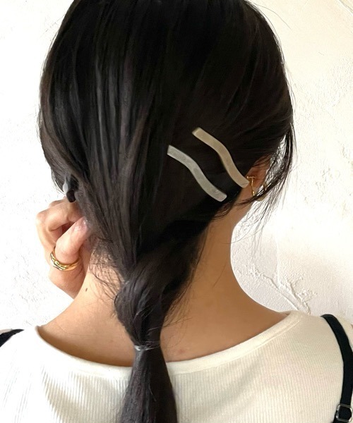 パールホワイト ヘアピン ウェーブデザイン ANEMONE】パール×フラワーヘアピン[3本セット][Hanayome]｜SANPO