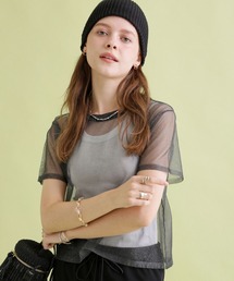 saloon | SALOON(サルーン)/シアーニットTシャツプルオーバー(Tシャツ/カットソー)