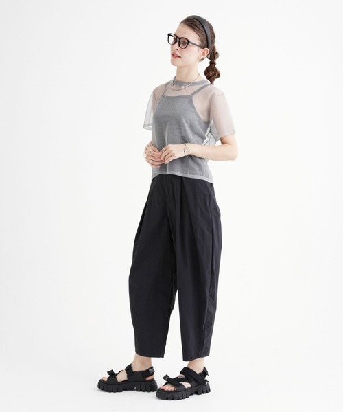 saloon（サルーン）の「SALOON(サルーン)/シアーニットTシャツプルオーバー（Tシャツ/カットソー・レディース・ブラック/グレー/ゴールド・FREE）」の5枚目の写真