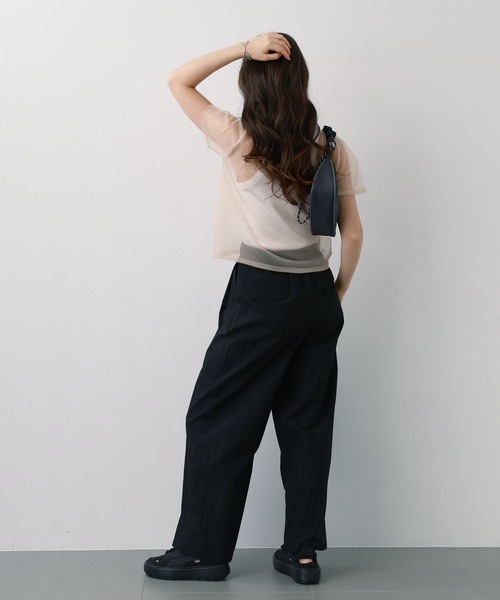 saloon（サルーン）の「SALOON(サルーン)/シアーニットTシャツプルオーバー（Tシャツ/カットソー・レディース・ブラック/グレー/ゴールド・FREE）」の12枚目の写真