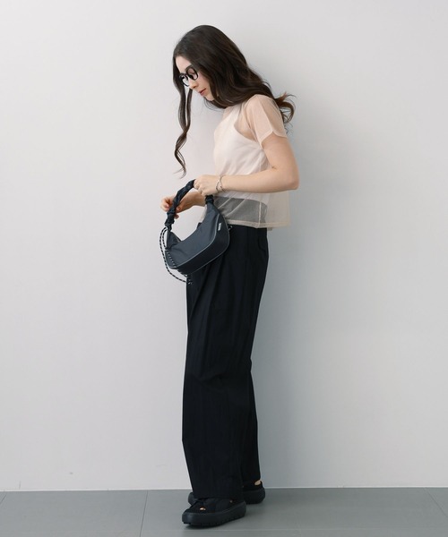 saloon（サルーン）の「SALOON(サルーン)/シアーニットTシャツプルオーバー（Tシャツ/カットソー・レディース・ブラック/グレー/ゴールド・FREE）」の15枚目の写真