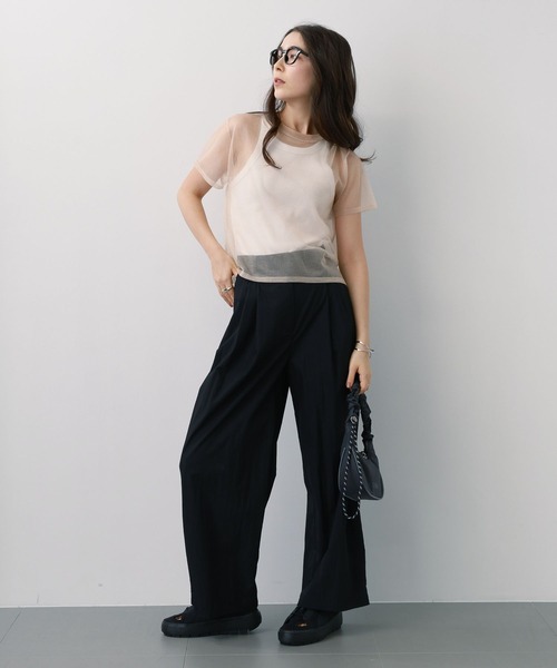 saloon（サルーン）の「SALOON(サルーン)/シアーニットTシャツプルオーバー（Tシャツ/カットソー・レディース・ブラック/グレー/ゴールド・FREE）」の11枚目の写真