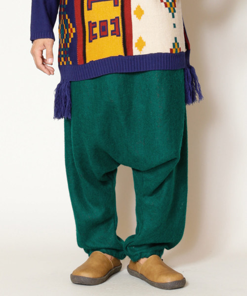 チャイハネ（チャイハネ）の「【チャイハネ】yul アクリル起毛シンプルサルエルパンツ（ユニセックス）（その他パンツ・メンズ・マスタード/ブラック/グリーン/ベージュ/ブルー/オレンジ/ターコイズブルー/ネイビー/グリーン系その他/ワイン・FREE）」の4枚目の写真