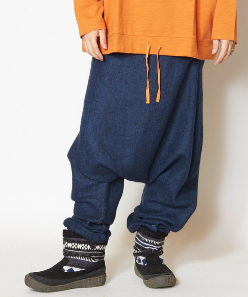 チャイハネ（チャイハネ）の「【チャイハネ】yul アクリル起毛シンプルサルエルパンツ（ユニセックス）（その他パンツ・メンズ・マスタード/ブラック/グリーン/ベージュ/ブルー/オレンジ/ターコイズブルー/ネイビー/グリーン系その他/ワイン・FREE）」の5枚目の写真