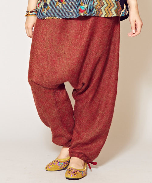 チャイハネ（チャイハネ）の「【チャイハネ】yul アクリル起毛シンプルサルエルパンツ（ユニセックス）（その他パンツ・メンズ・マスタード/ブラック/グリーン/ベージュ/ブルー/オレンジ/ターコイズブルー/ネイビー/グリーン系その他/ワイン・FREE）」の10枚目の写真