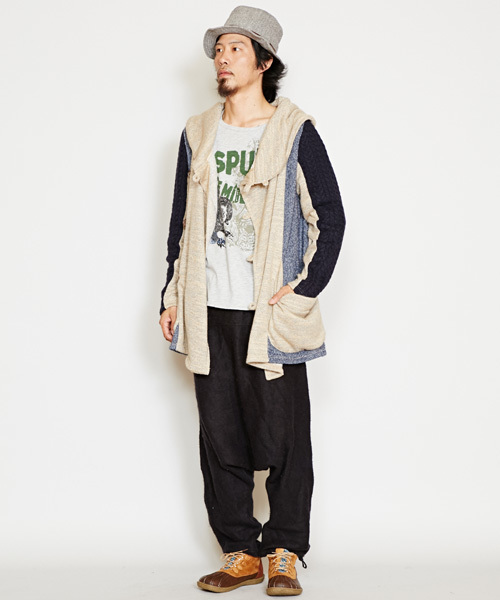 チャイハネ（チャイハネ）の「【チャイハネ】yul アクリル起毛シンプルサルエルパンツ（ユニセックス）（その他パンツ・メンズ・マスタード/ブラック/グリーン/ベージュ/ブルー/オレンジ/ターコイズブルー/ネイビー/グリーン系その他/ワイン・FREE）」の13枚目の写真