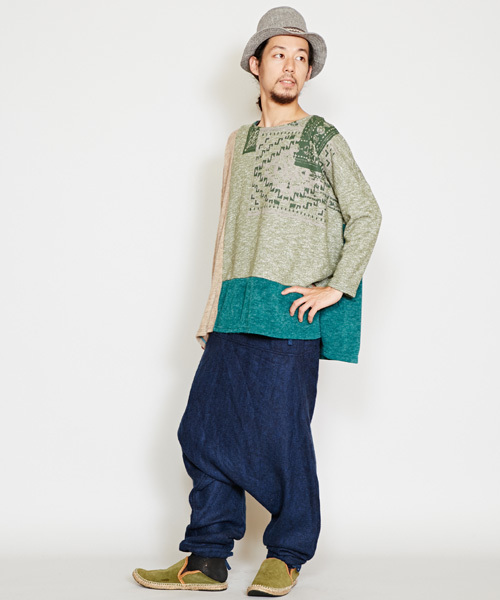 チャイハネ（チャイハネ）の「【チャイハネ】yul アクリル起毛シンプルサルエルパンツ（ユニセックス）（その他パンツ・メンズ・マスタード/ブラック/グリーン/ベージュ/ブルー/オレンジ/ターコイズブルー/ネイビー/グリーン系その他/ワイン・FREE）」の16枚目の写真