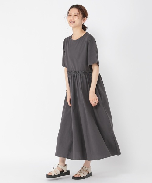 studio CLIP（スタディオクリップ）の「ピースダイドッキングワンピース（ワンピース・レディース・カーキ/オレンジ/スモーク・MEDIUM/LARGE）」の4枚目の写真