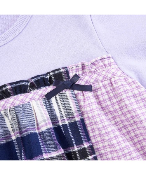 KP（ケーピー）の「チェック切り替えリボン付き長袖Tシャツ(80～150)（Tシャツ/カットソー・キッズ・ピンク/ネイビー・80ｃｍ/90cm/100cm/110cm/120cm/130cm/140cm/150cm）」の7枚目の写真