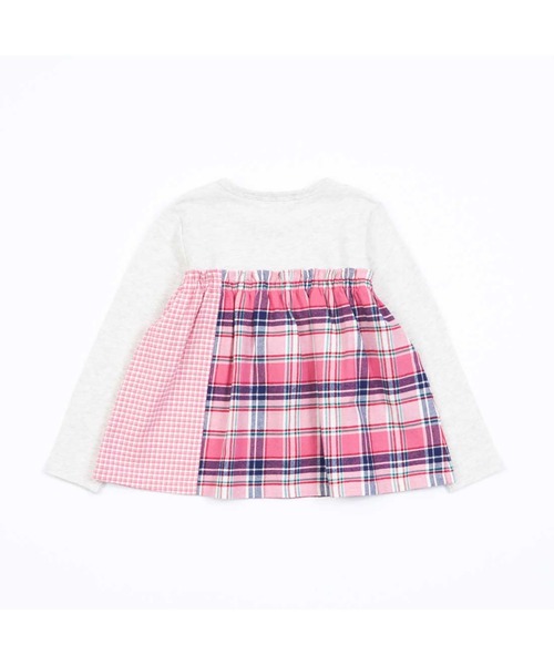 KP（ケーピー）の「チェック切り替えリボン付き長袖Tシャツ(80～150)（Tシャツ/カットソー・キッズ・ピンク/ネイビー・80ｃｍ/90cm/100cm/110cm/120cm/130cm/140cm/150cm）」の10枚目の写真