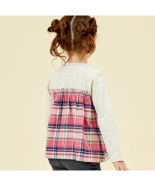 KP（ケーピー）の「チェック切り替えリボン付き長袖Tシャツ(80～150)（Tシャツ/カットソー・キッズ・ピンク/ネイビー・80ｃｍ/90cm/100cm/110cm/120cm/130cm/140cm/150cm）」の19枚目の写真