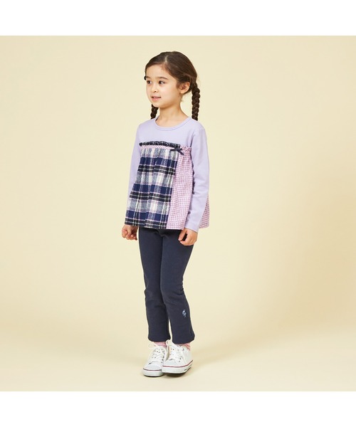 KP（ケーピー）の「チェック切り替えリボン付き長袖Tシャツ(80～150)（Tシャツ/カットソー・キッズ・ピンク/ネイビー・80ｃｍ/90cm/100cm/110cm/120cm/130cm/140cm/150cm）」の11枚目の写真