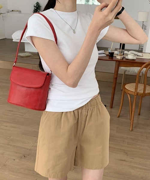 PRIVATE  BEACH（プライベートビーチ）の「コットンストレッチTシャツ（Tシャツ/カットソー・レディース・オートミール/パープル/ホワイト/ライトグレー/ブラック/ブルー・M/L）」の7枚目の写真