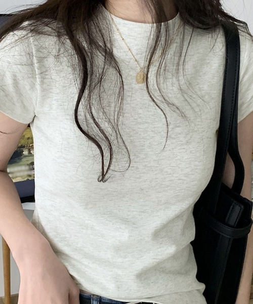 PRIVATE  BEACH（プライベートビーチ）の「コットンストレッチTシャツ（Tシャツ/カットソー・レディース・オートミール/パープル/ホワイト/ライトグレー/ブラック/ブルー・M/L）」の16枚目の写真